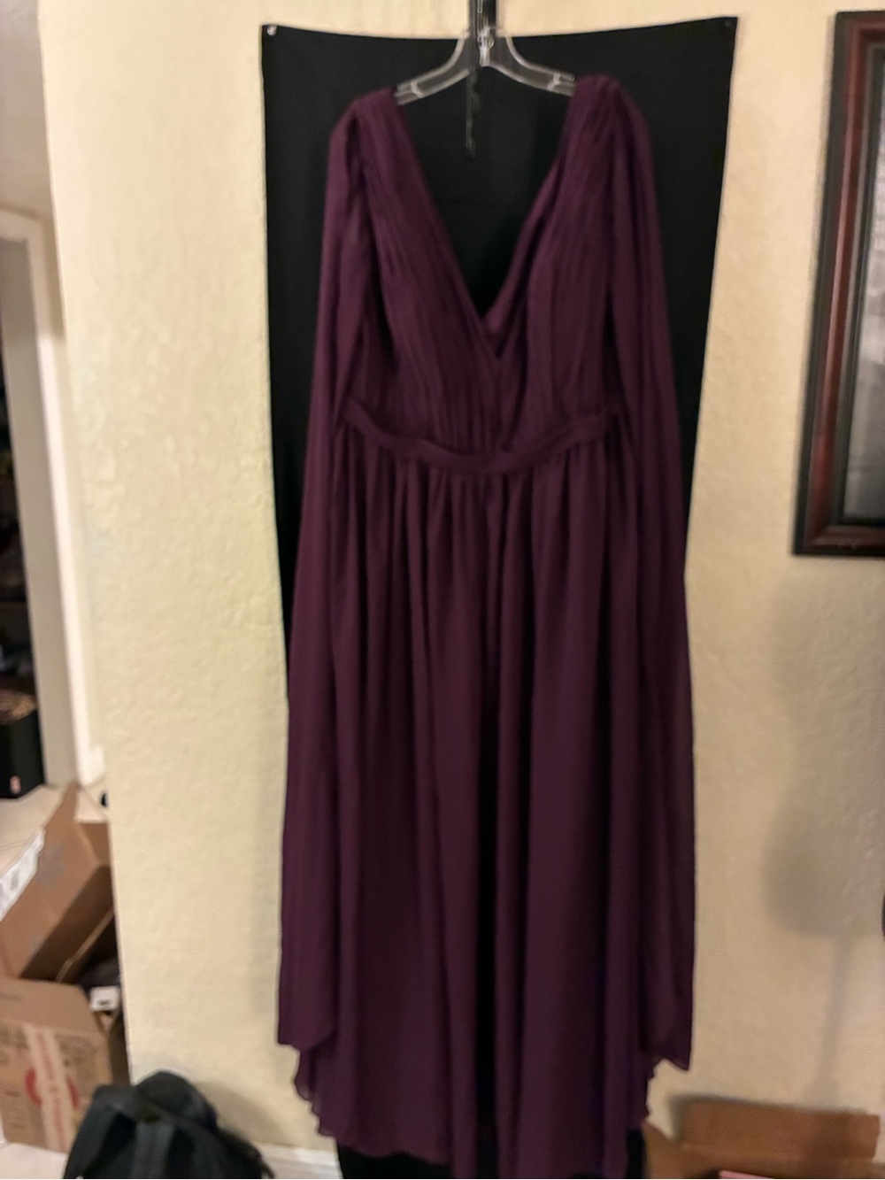 JJs House Deep Plum V-Neck Sleeveless Maxi Gown